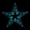 Christmas Star lit Teal on black background