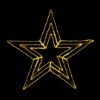Christmas Star lit Yellow on black background