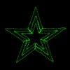 Christmas Star lit Green on black background