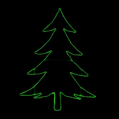 Christmas Tree lit Green on black background