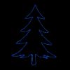 Christmas Tree lit Blue on black background