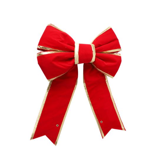 Picture of 12" Red Canvas Bow with Gold Trim