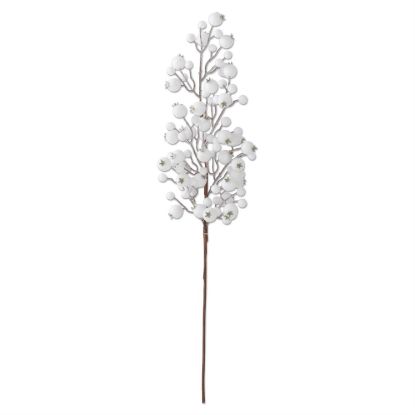 Picture of 30" Inch Glittered & Flocked White Berry Stem
