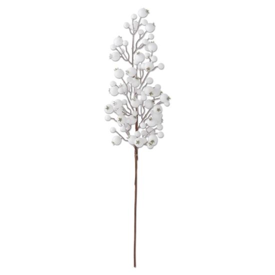 Picture of 30" Inch Glittered & Flocked White Berry Stem