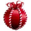 Picture of 5" Red Velvet Peppermint Ball Ornament