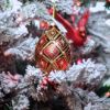 Picture of 4" Glass Red Gold Deco Ornament Finial
