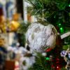 Picture of 5.5" Round Gold Washed Birch Ball Ornament