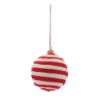 Picture of Red & White Striped Ball Ornament, 3"