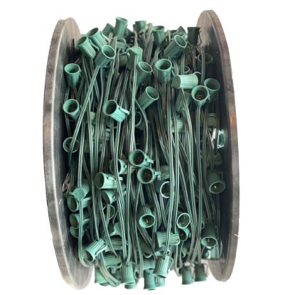 Picture of 1000' C7 Spool 12" Spacing w/Sockets FULL ROLL SPT-1, Green, NEW with collared socket