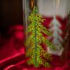 Picture of 7.75 Inch Jeweled Christmas Tree Cylinder Candle Slip Cover with Water Candle