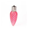 Picture of C9 LED Twinkle Bulb — Pink Transparent Faceted