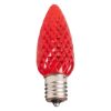 Picture of C9 LED Twinkle Bulb — Red Transparent Faceted