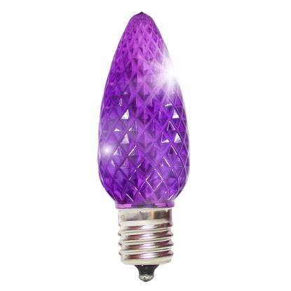 Picture of C9 LED Twinkle Bulb — Purple Transparent Faceted