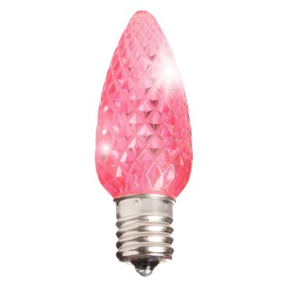 Picture of C9 LED Twinkle Bulb — Pink Transparent Faceted