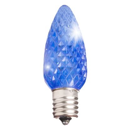 Picture of C9 LED Twinkle Bulb — Blue Transparent Faceted