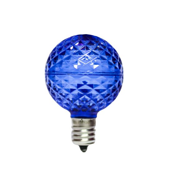 Picture of LED Faceted G50 Bulb, Blue - Pack of 25