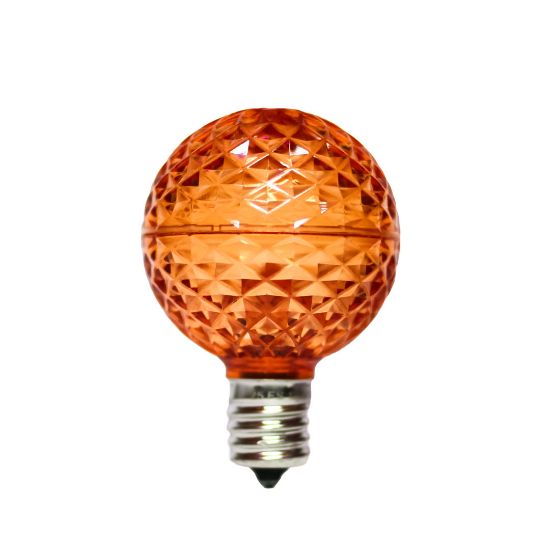 Picture of LED Faceted G50 Bulb, Orange - Pack of 25