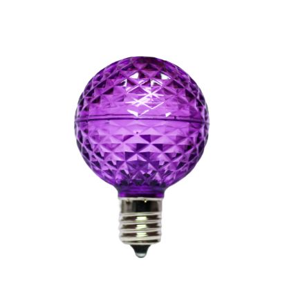 Picture of LED Faceted G50 Bulb, Purple - Pack of 25