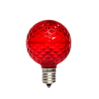 Picture of LED Faceted G50 Bulb, Red - Pack of 25