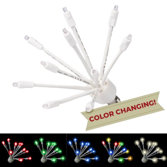 Picture of C9 Glitzer RGBWW Warm White Lights w/white base