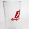 Holidynamics Glass Tumbler detail close-up of the logo on the glass, on white background