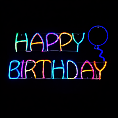 Picture of Happy Birthday with Balloon Sign