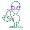 Picture of Halloween LED Alien Waving Peace Out 21"