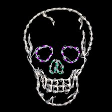 Image of Halloween LED Lighted Skull 37"