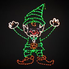 Image of Elf with Hands Joyfully Up LED 60"