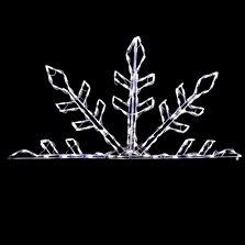 Image of Snowflake in half LED Pure White Estate Size 60"