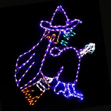 Image of Halloween LED Flying Witch 46"