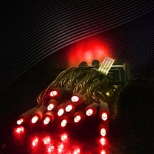Image of 100L 5MM Utility Grade LED -  Red with Gr Cord - 4" Spacing