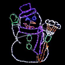 Image of Snowman w/broom LED 51"