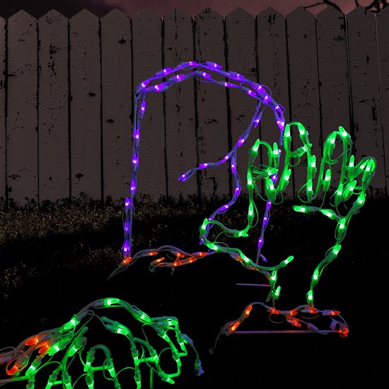 Halloween LED Tombstone and Hand 60"